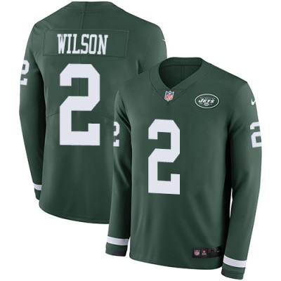 Nike New York Jets #2 Zach Wilson Green Team Color Men's Stitched NFL Limited Therma Long Sleeve Jersey Men's.jpg